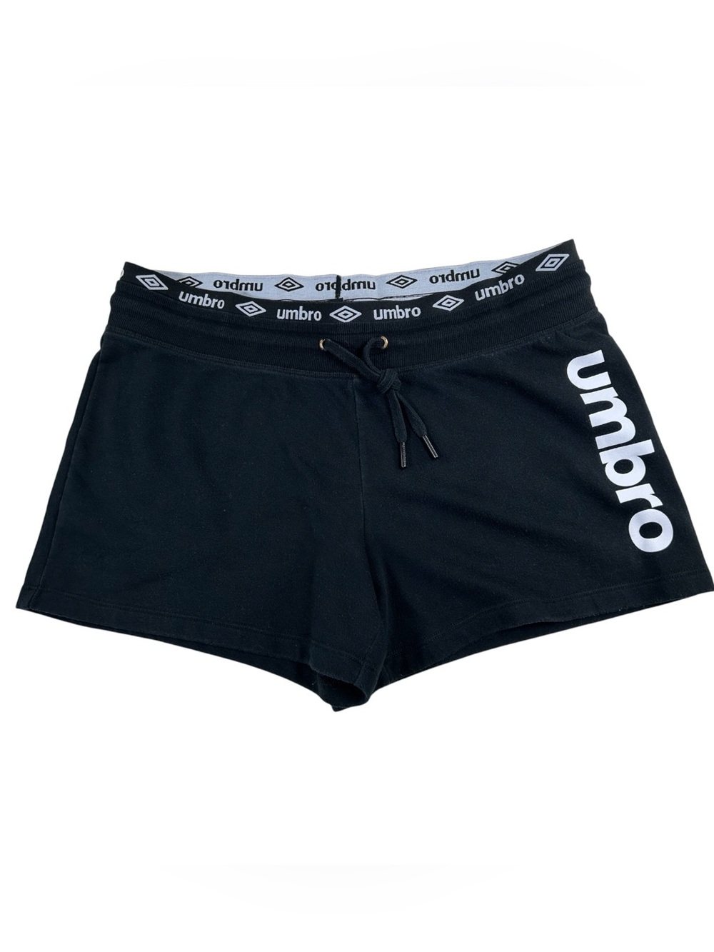 Umbro Black Logo Waste Fleece Shorts L Athleisure Sporty Lounge